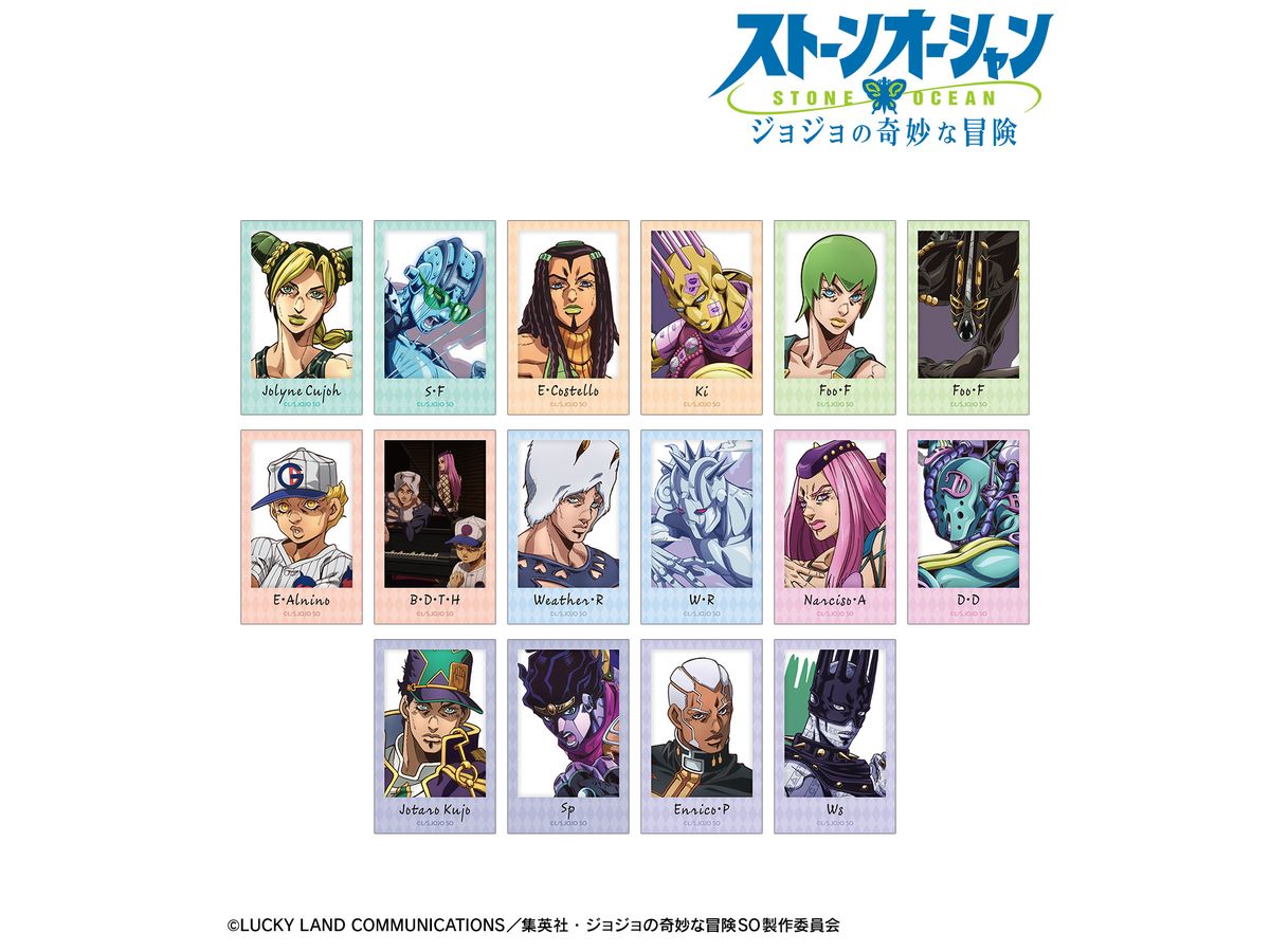 Jojo's Bizarre Adventure Stone Ocean: Trading Instant Camera Style Illustration Card: 1Box (16pcs)