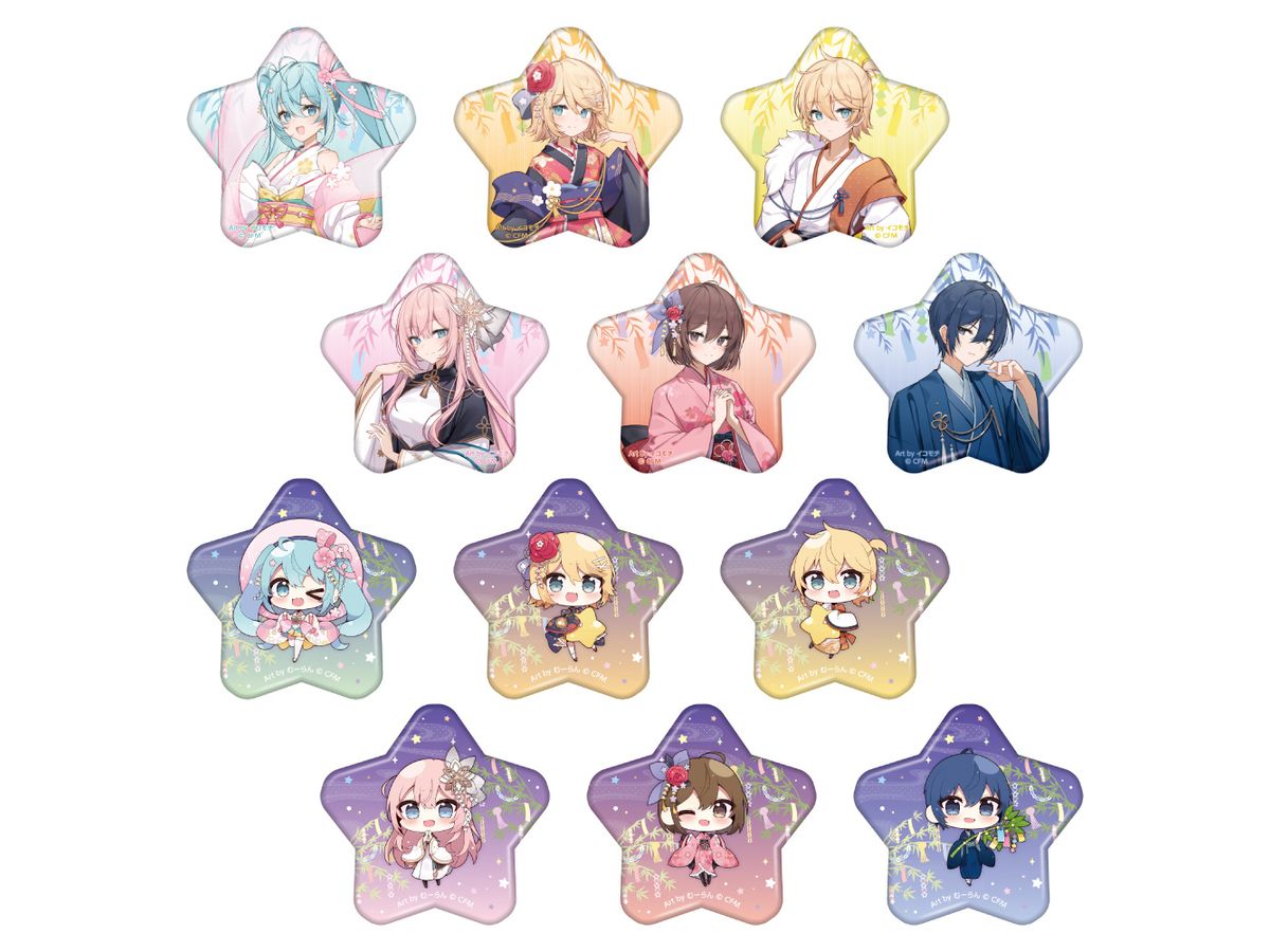 Hatsune Miku Akihabara Festival 2024: Trading Star-Shaped Can Badge Tanabata Ver. 1Box 12Pcs