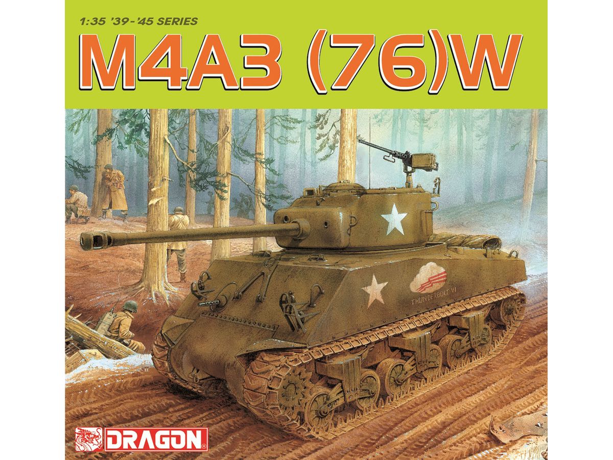WWII US Army M4A3(76)W Sherman Magic Track/Aluminum barrel/3D printed duckbill & headlight horn guard parts/Copper wire included Luxury version