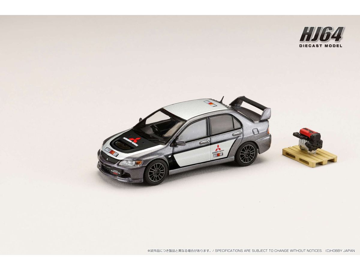 Mitsubishi Lancer Evolution 9 Mr Gsr Rally Replica With Engine Display Model 2006 Medium Purplish Gray Mica