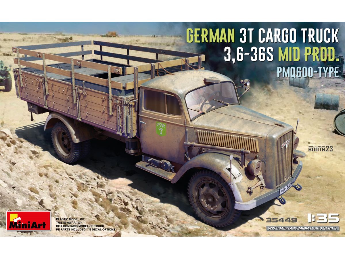 German 3T Cargo Truck 3,6-36S Mid Prod. PMQ600-Type