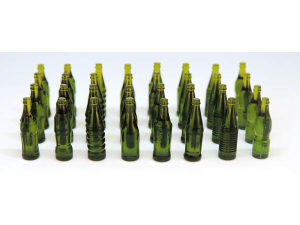 Beverage Bottle Set of 32 (8 types x 4 Bottles) Green Miniature